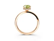 Hidden Halo Engagement Ring Setting for Fancy Yellow Oval Center with Plain Band and Tall Prong Head in Rose Gold