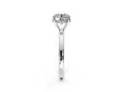 Solitaire Engagement Ring Setting for Round Cut Center with Fine Wire Band and Prong Head in Platinum