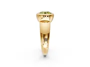 Solitaire Engagement Ring Setting for Fancy Yellow Round Cut Center with Wide Band and Bezel Head in Yellow Gold