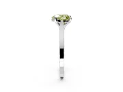 Solitaire Engagement Ring Setting for Fancy Yellow Heart-Shaped Center with Tapered Shoulders and Prong Head in White Gold