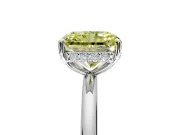 Solitaire Engagement Ring Setting for Fancy Yellow Radiant Cut Center with Plain Band, Open Basket and Prong Head in Sterling Silver