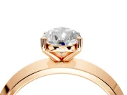 Solitaire Engagement Ring Setting for Pear-Shaped Center with Wide Knife Ridge Band and Prong Head in Rose Gold