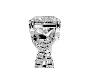 Solitaire Engagement Ring Setting for Radiant Cut Center with Narrow Twist Pave Band and Prong Head in Platinum