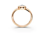 Solitaire Engagement Ring Setting for Pear-Shaped Center with Wide Band and Bezel Head in Rose Gold