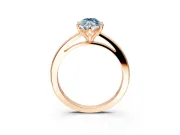 Solitaire Engagement Ring Setting for Fancy Blue Marquise Center with Basket Rail and Prong Head in Rose Gold