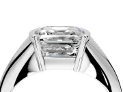 Tension Engagement Ring Setting for Asscher Cut Center with Wide Tapered Band and Tension Head in Platinum