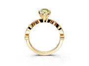 Solitaire Engagement Ring Setting for Fancy Yellow Marquise Center with Milgrain Bezel Accents and Prong Head in Yellow Gold