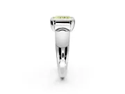 Solitaire Engagement Ring Setting for Fancy Yellow Radiant Cut Center with Wide Band and Bezel Head in Platinum
