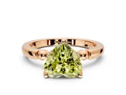 Solitaire Engagement Ring Setting for Fancy Yellow Heart-Shaped Center with Beaded Shoulders and Prong Head in Rose Gold