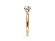 Hidden Halo Engagement Ring Setting for Cushion Cut Center with Thin Rounded Band and Prong Head in Yellow Gold