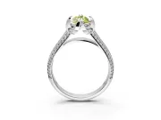 Solitaire Engagement Ring Setting for Fancy Yellow Marquise Center with Accented Split Shank and Prong Head in White Gold