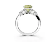 Leaf Cluster Engagement Ring Setting for Fancy Yellow Princess Cut Center with Marquise Accents and Prong Head in Platinum
