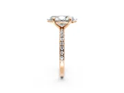 Solitaire Engagement Ring Setting for Marquise Center with Fine Pave Narrow Band and Prong Head in Rose Gold