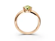 Tension Engagement Ring Setting for Fancy Yellow Pear-Shaped Center with Wide Flat Band and Tension Head in Rose Gold