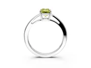 Solitaire Engagement Ring Setting for Fancy Yellow Emerald Cut Center with Open Cathedral Shoulders and Prong Head in Sterling Silver