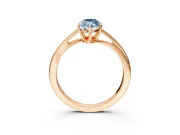 Solitaire Engagement Ring Setting for Fancy Blue Marquise Center with Plain Bypass Twist Band and Prong Head in Rose Gold