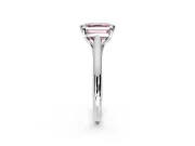 Solitaire Engagement Ring Setting for Fancy Pink Asscher Cut Center with Cathedral Band and Prong Head in Platinum