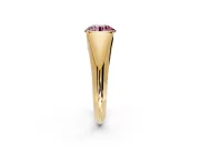 Tension Engagement Ring Setting for Fancy Pink Round Cut Center with Wide Tapered Band and Tension Head in Yellow Gold