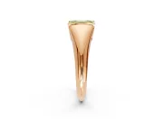 Tension Engagement Ring Setting for Fancy Yellow Emerald Cut Center with Wide Tapered Band and Tension Head in Rose Gold