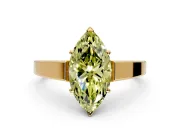 Solitaire Engagement Ring Setting for Fancy Yellow Marquise Center with Tapered Split Shoulders and Prong Head in Yellow Gold