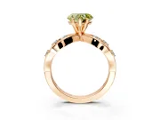 Solitaire Engagement Ring Setting for Fancy Yellow Heart-Shaped Center with Criss-Cross Accent Band and Prong Head in Rose Gold