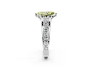 Solitaire Engagement Ring Setting for Fancy Yellow Marquise Center with Graduated Shared Prongs and Prong Head in Sterling Silver