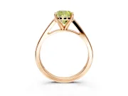 Solitaire Engagement Ring Setting for Fancy Yellow Cushion Cut Center with Tapered Split Shoulders and Prong Head in Rose Gold