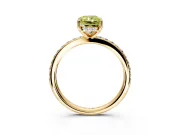 Solitaire Engagement Ring Setting for Fancy Yellow Radiant Cut Center with Fine Pave Band and Prong Head in Yellow Gold
