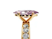 Solitaire Engagement Ring Setting for Fancy Pink Marquise Center with Channel-Set Accents and Prong Head in Yellow Gold