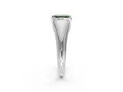 Tension Engagement Ring Setting for Fancy Green Asscher Cut Center with Wide Tapered Band and Tension Head in White Gold
