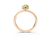 Hidden Halo Engagement Ring Setting for Fancy Yellow Pear-Shaped Center with Plain Band and Tall Prong Head in Rose Gold