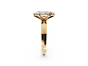 Solitaire Engagement Ring Setting for Marquise Center with Wide Knife Ridge Band and Prong Head in Yellow Gold
