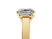 Solitaire Engagement Ring Setting for Asscher Cut Center with Tapered Split Shoulders and Prong Head in Yellow Gold