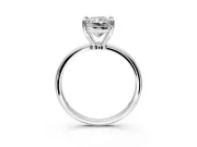 Minimalist Solitaire Engagement Ring Setting for Radiant Cut Center with Thin Band and Prong Head in White Gold