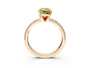 Solitaire Engagement Ring Setting for Fancy Yellow Radiant Cut Center with Large Accents and Prong Head in Rose Gold