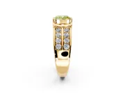 Bezel Engagement Ring Setting for Fancy Yellow Cushion Cut Center with Wide Channel-Set Band and Bezel Head in Yellow Gold
