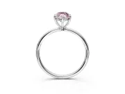 Solitaire Engagement Ring Setting for Fancy Pink Marquise Center with Straight Thin Band and Prong Head in Sterling Silver