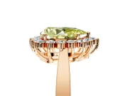 Starburst Halo Engagement Ring Setting for Fancy Yellow Pear-Shaped Center with Flat Cathedral Band and Prong Head in Rose Gold