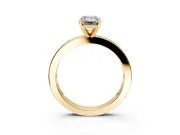 Solitaire Engagement Ring Setting for Emerald Cut Center with Channel Baguette Band and Prong Head in Yellow Gold