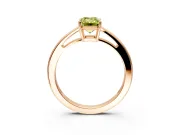 Solitaire Engagement Ring Setting for Fancy Yellow Emerald Cut Center with Open Cathedral Shoulders and Prong Head in Rose Gold