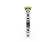 Solitaire Engagement Ring Setting for Fancy Yellow Cushion Cut Center with Scrollwork Band and Prong Head in Platinum