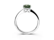 Solitaire Engagement Ring Setting for Fancy Green Radiant Cut Center with Channel-Set Accent Band and Prong Head in Platinum