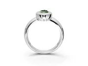 Solitaire Engagement Ring Setting for Fancy Green Marquise Center with Wide Band and Bezel Head in Platinum