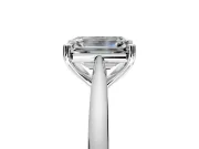 Solitaire Engagement Ring Setting for Emerald Cut Center with Narrow Cathedral Band and Prong Head in Platinum