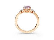 Solitaire Engagement Ring Setting for Fancy Pink Marquise Center with Marquise Flower Shoulders and Prong Head in Rose Gold