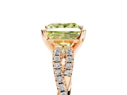 Solitaire Engagement Ring Setting for Fancy Yellow Princess Cut Center with Twisted Pave Split Shank and Prong Head in Rose Gold