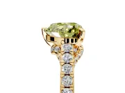 Solitaire Engagement Ring Setting for Fancy Yellow Heart-Shaped Center with Crossover Accents and Prong Head in Yellow Gold