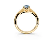 Solitaire Engagement Ring Setting for Fancy Blue Pear-Shaped Center with Reverse Tapered Band and Prong Head in Yellow Gold