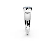 Tension Engagement Ring Setting for Fancy Blue Princess Cut Center with Wide Flat Band and Tension Head in Platinum