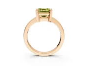 Solitaire Engagement Ring Setting for Fancy Yellow Asscher Cut Center with Plain Band and Flat Tab Prong Head in Rose Gold